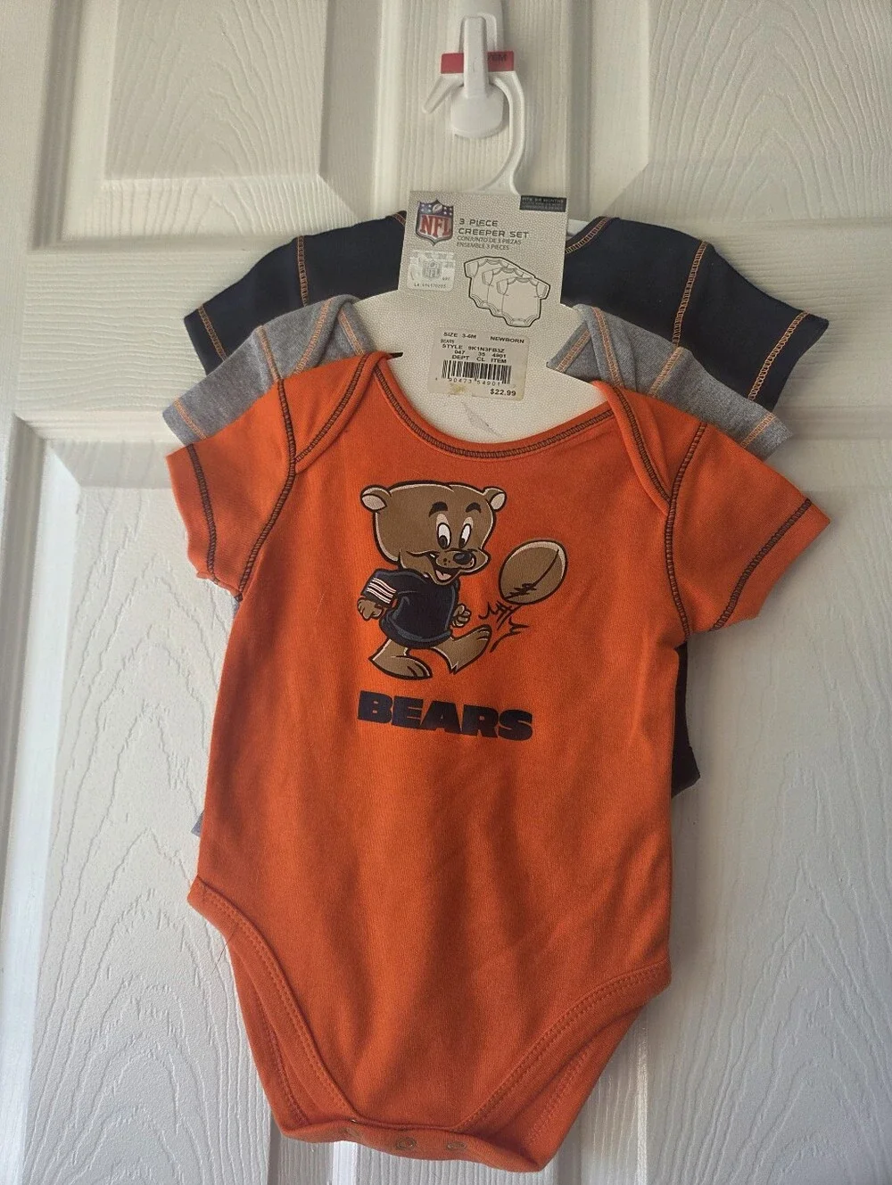 Chicago Bears Bodysuit 3pc Set 0-3M, 3-6M NFL Football Short Sleeves NWT